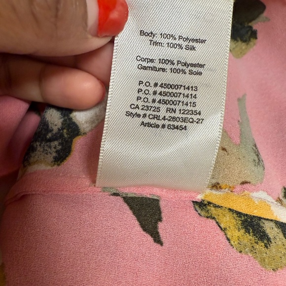 Aritzia Wilfred Promener Blouse Aurora Pink Birch Floral Off Shoulder Small - Picture 5 of 6